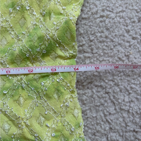 Vintage unbranded stretchy green sleeveless lace overlay qipao midi dress, sz S - Picture 4 of 6